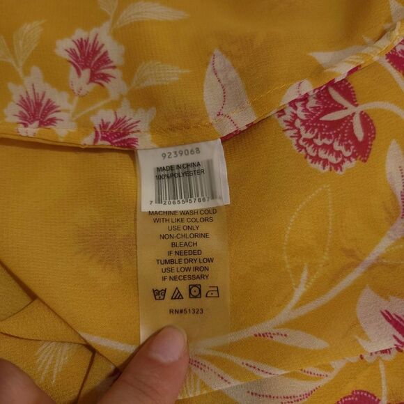 NEW Vince Camuto Floral Getaway Chiffon Duster Kimono Boho Yellow Plus Size 1X - Picture 14 of 14